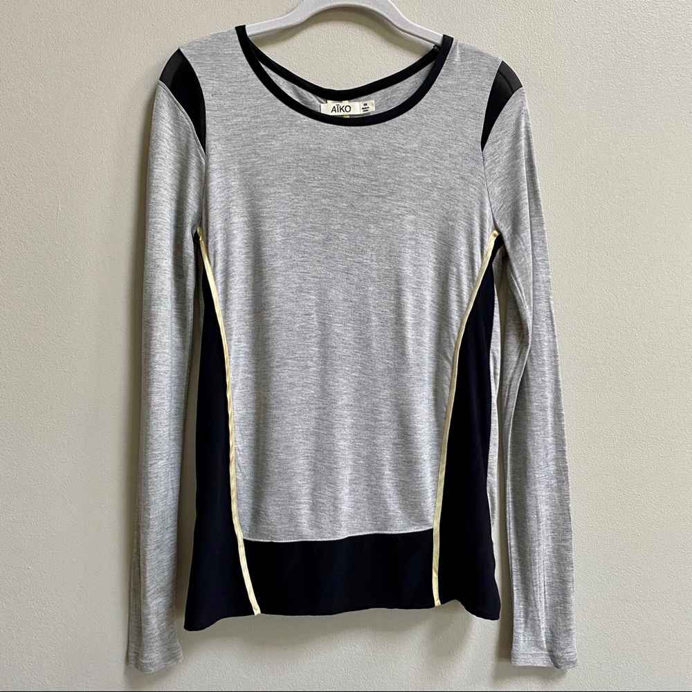 AIKO Long Sleeve Mixed Media Top Size Extra Small
